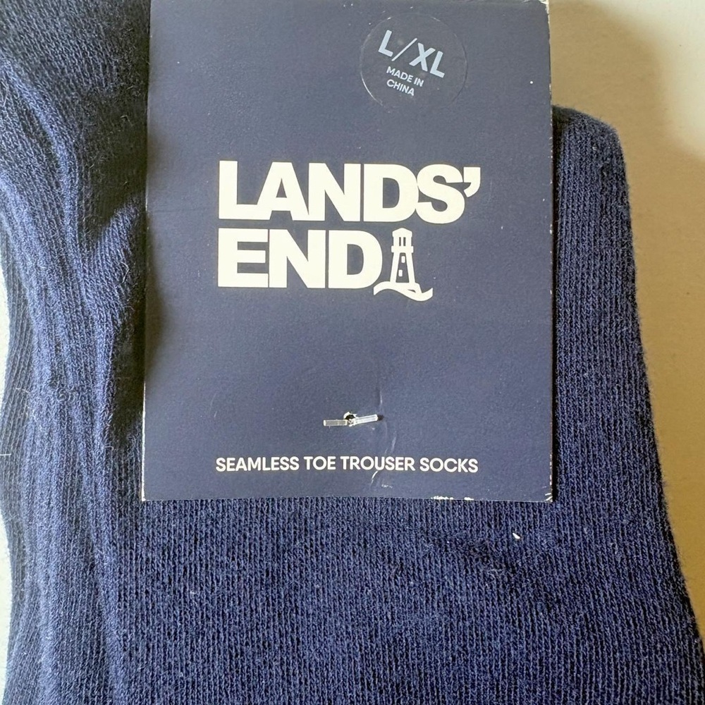 Lands' End Dark Blue Seamless Toe Socks